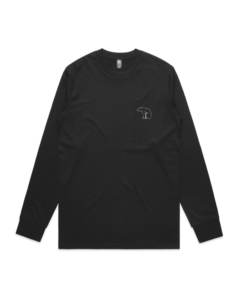 Bear Organic Longsleeve Heavy Cotton Tee - Black