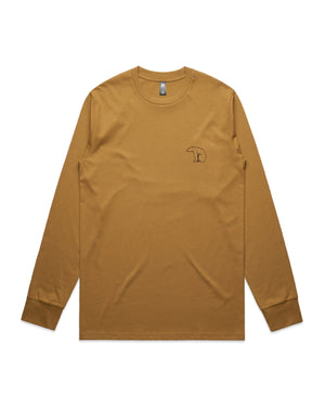 Bear Organic Longsleeve Heavy Cotton Tee - Camel