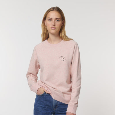 Bear Heavy Organic Sweatshirt - Heather Pink