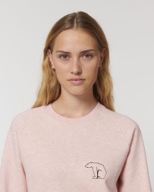 Bear Heavy Organic Sweatshirt - Heather Pink