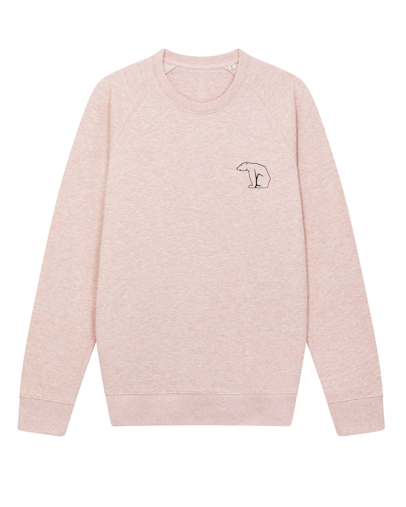 Bear Heavy Organic Sweatshirt - Heather Pink