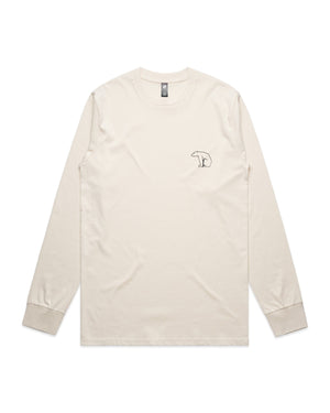 Bear Organic Longsleeve Heavy Cotton Tee - Natural White