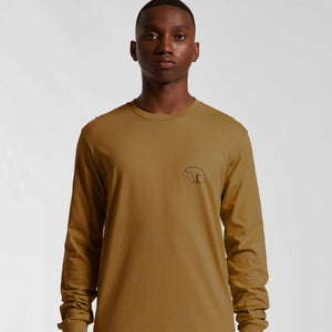 Bear Organic Longsleeve Heavy Cotton Tee - Camel