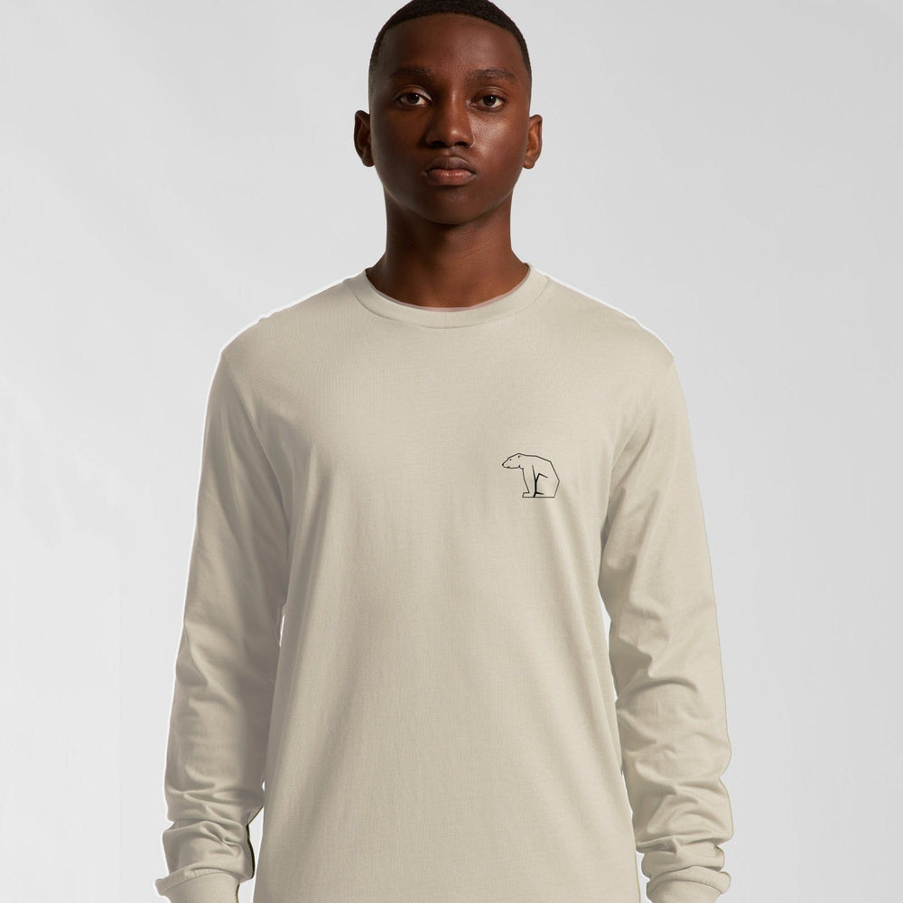 Bear Organic Longsleeve Heavy Cotton Tee - Natural White