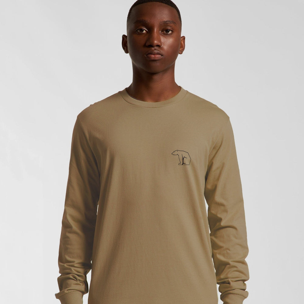 Bear Organic Longsleeve Heavy Cotton Tee - Sand