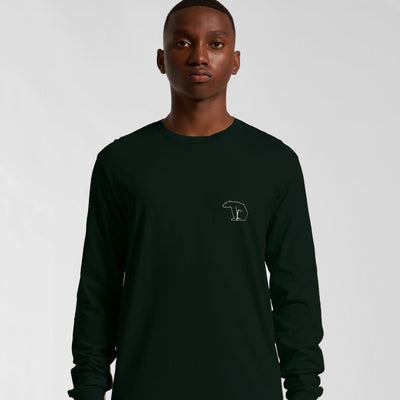 Bear Organic Longsleeve Heavy Cotton Tee - Pine