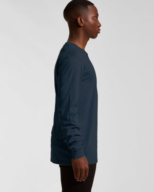 Bear Organic Longsleeve Heavy Cotton Tee - Petrol Blue