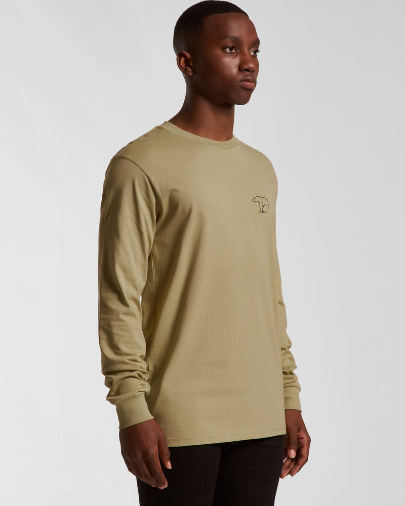 Bear Organic Longsleeve Heavy Cotton Tee - Sand