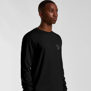 Bear Organic Longsleeve Heavy Cotton Tee - Black