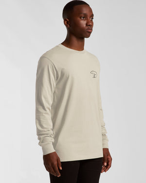 Bear Organic Longsleeve Heavy Cotton Tee - Natural White