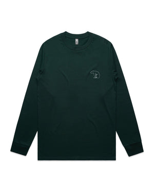 Bear Organic Longsleeve Heavy Cotton Tee - Pine