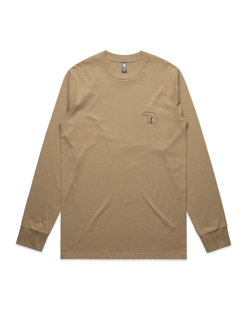 Bear Organic Longsleeve Heavy Cotton Tee - Sand