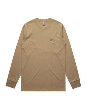 Bear Organic Longsleeve Heavy Cotton Tee - Sand