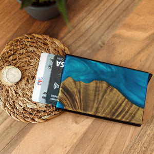 Pop-up Wooden Wallet - Ocean Blue